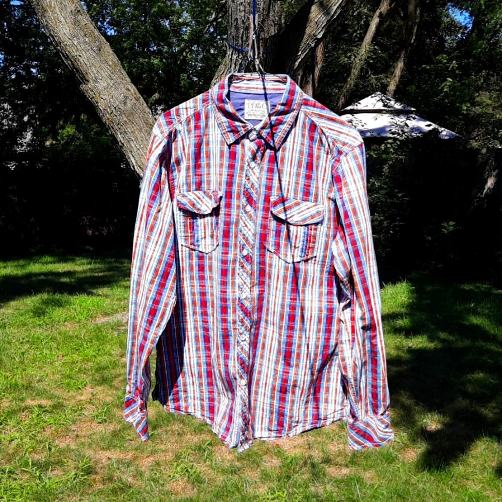 PD&C men's medium plaid shirt